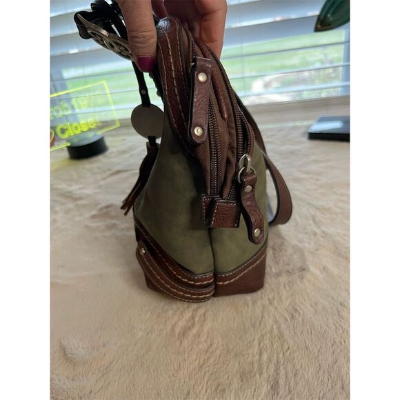 b.o.c. Marsdon Women's Green & Brown Shoulder Bag with Tassel Detail - Picture 6 of 16